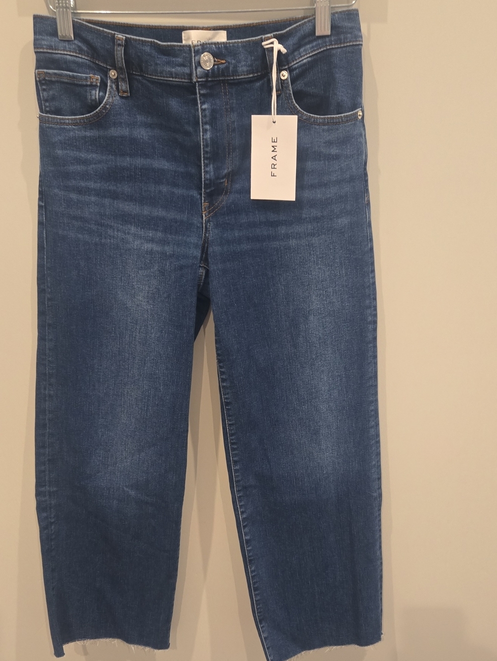 NWT Frame Denim Women's Mellow Blue Denim Jeans - Mid Rise Wide Leg Size 28